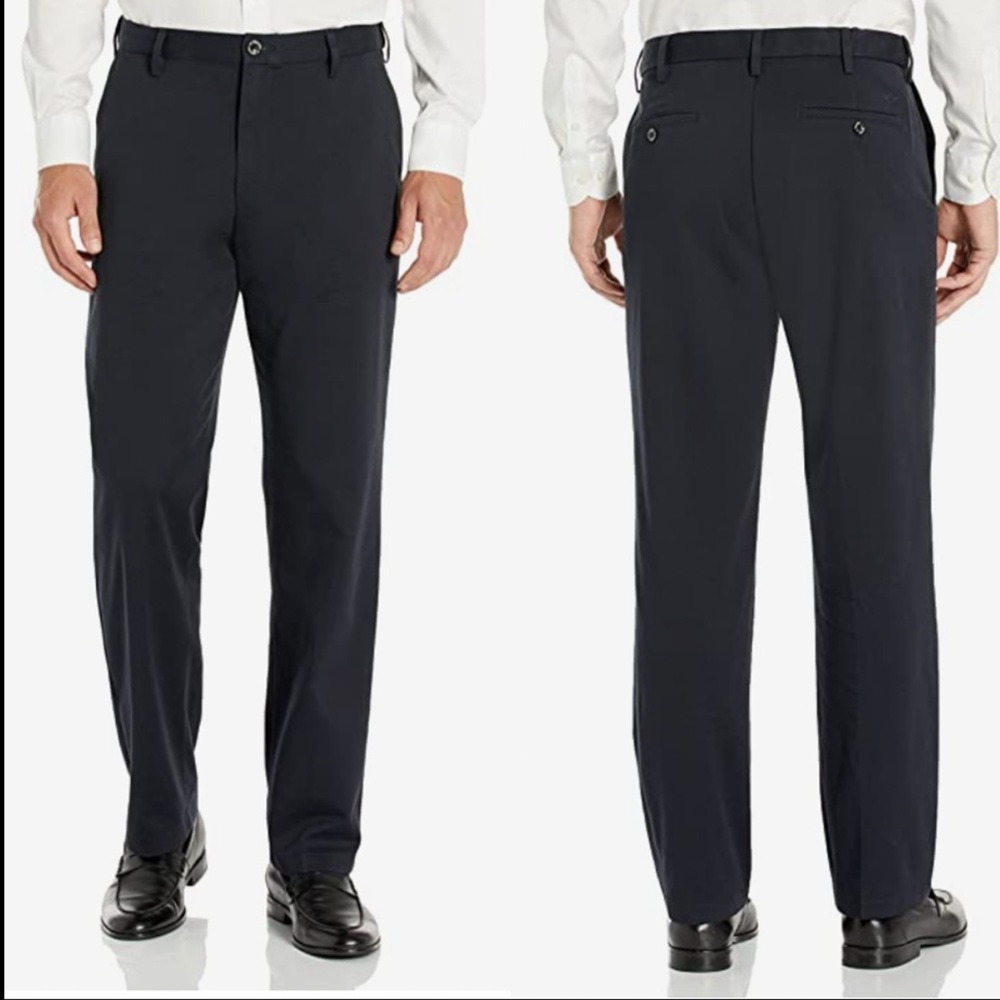 Dockers Premium dark gray pinstripe wool flat front dress pants size 38x32